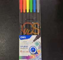 ชุดปากกาตัดเส้นหัวเข็ม Deli Linkus 6 สี 0