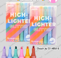 ปากกาไฮไลท์กลิตเตอร์ Chosch รุ่น CS-H958-6 เน้นข้อความสีสวย 0